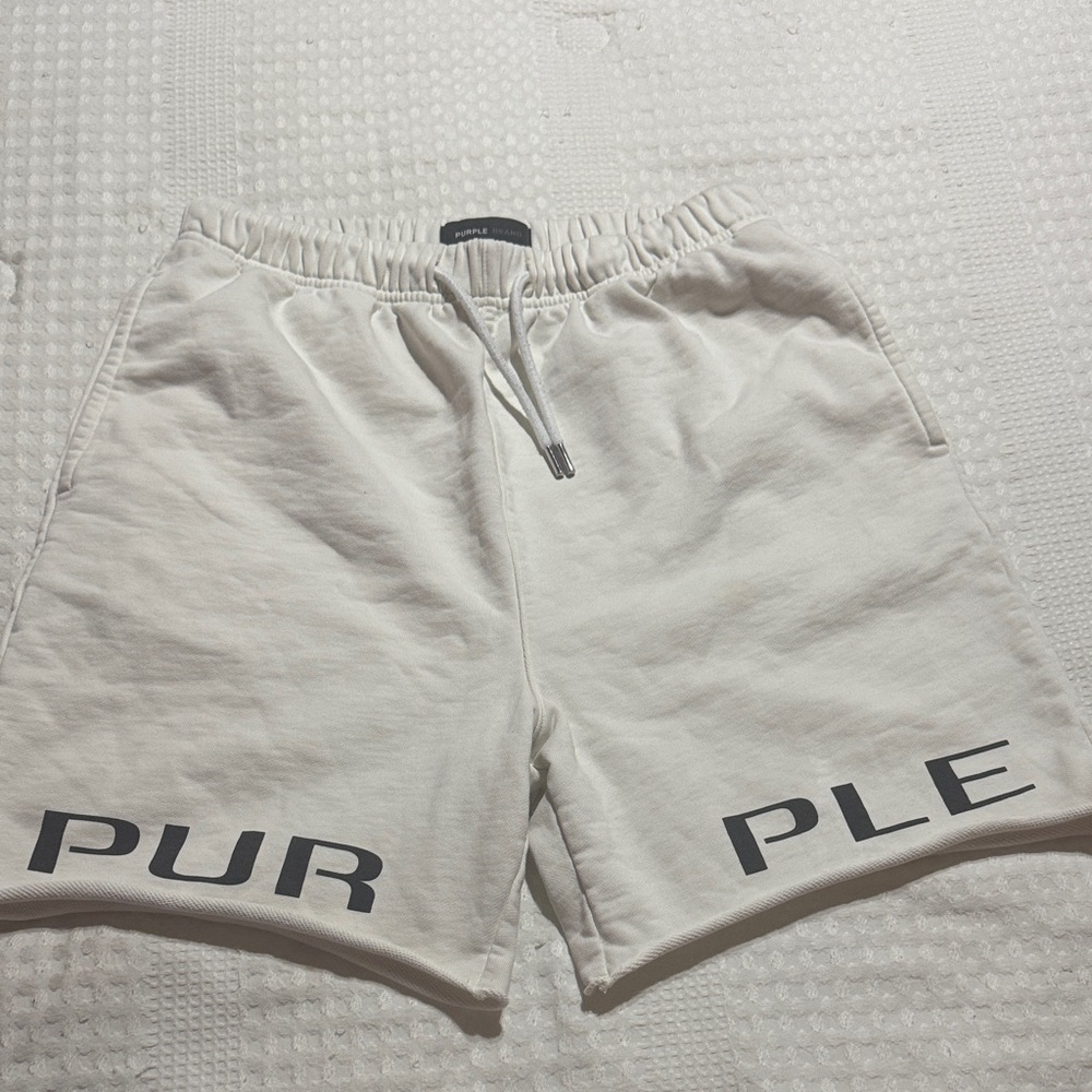 PURPLE Men's White Athletic Shorts